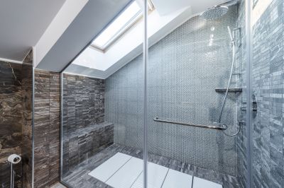 Black Frame Shower with Clear Glass